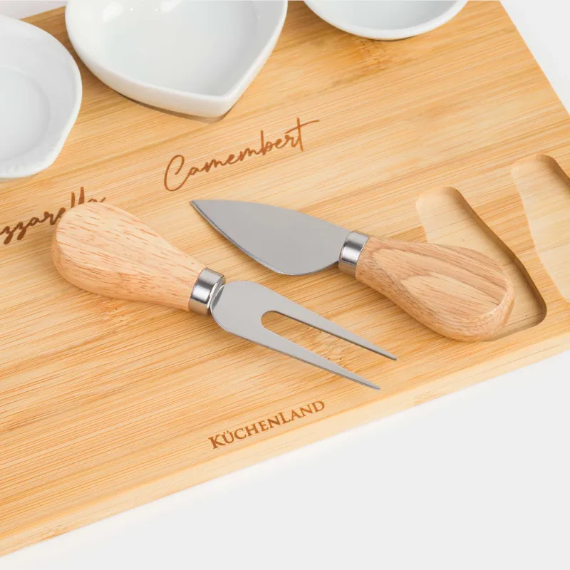 Cheese set, 7 items, dish board/bowl, ceramic / bamboo, Cheese, image-5