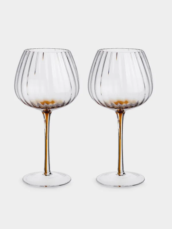Drinking glass, 460 ml, 2 pcs, glass, brown gradient, Felino, image-0