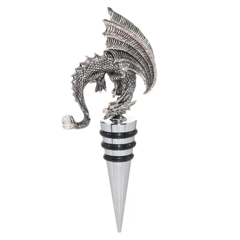 Wine bottle stopper, 12 cm, metal, Dragon rainira