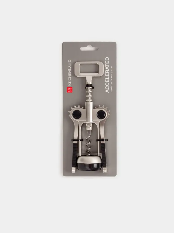 Lever corkscrew, 18 cm, metal / plastic, Accelerated, image-6