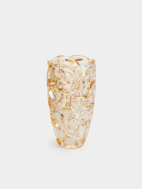 Flower vase, 29 cm, glass R, amber, Patterns, Gala, image-1