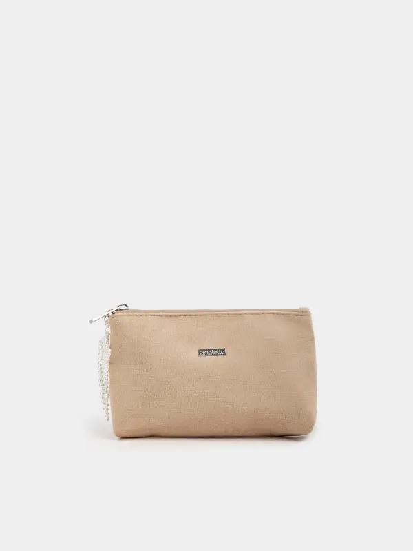 Makeup bag, 19x12 cm, polyester, color, Pearl bow, Beauty box, image-0