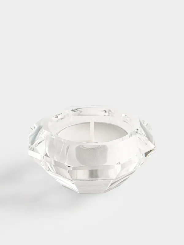 Candlestick, 7x3 cm, for tea candle, crystal glass, Diamond, Diamond, image-2
