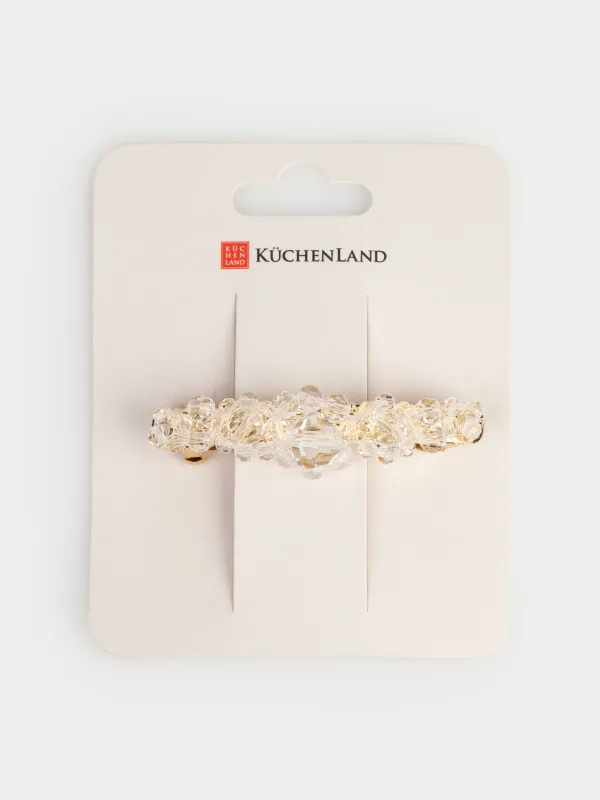 Hair clip, 7 cm, metal / glass, Crystals, Jewelry crystal, image-4