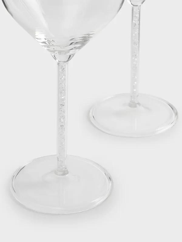 Drinking glass, 450 ml, 2 pcs, glass / rhinestones, Crystal, image-3