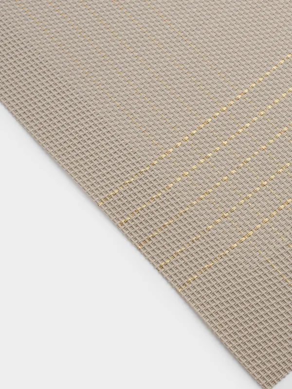 Placemat, 30x45 cm, PVC / polyester, rectangular, sand, Golden lines, Solid, image-4