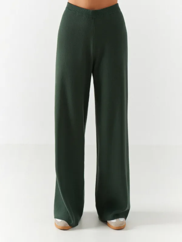 Women's trousers, size S, viscose / polyester / nylon, green, Evelina, image-1