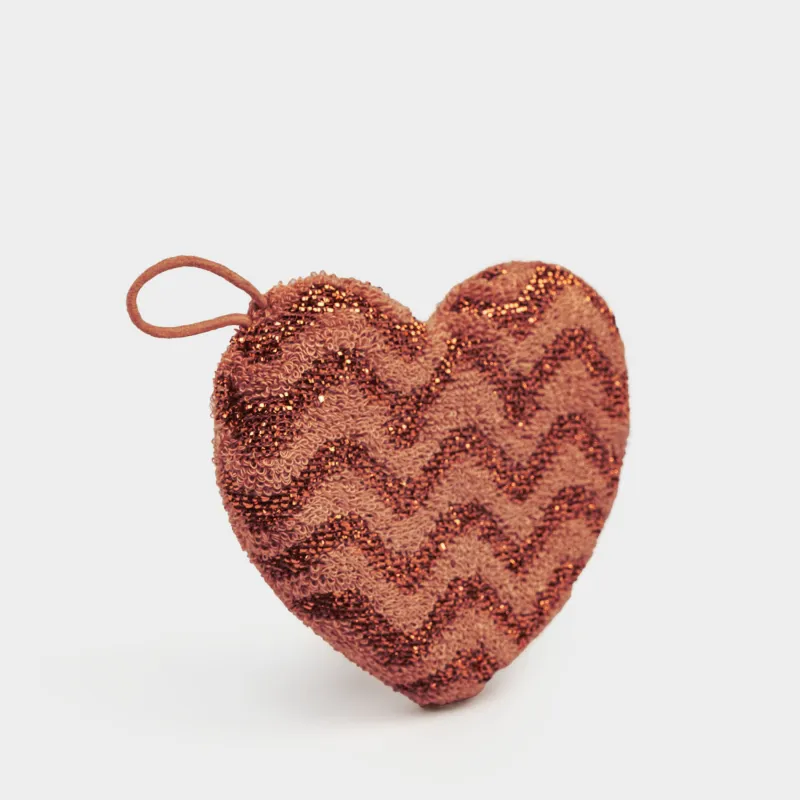Dish washing sponge, 13x10 cm, double-stranded, polyester / foam, bronze, Heart, Clean