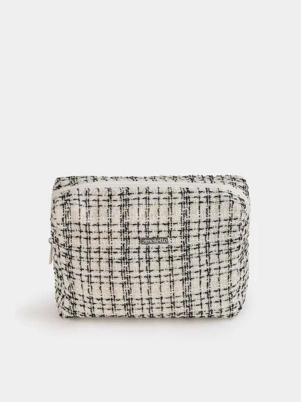 Makeup bag, 26x19 cm, Tweed, milky, Wenal, image-2