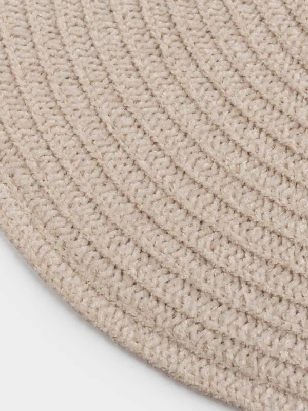 Placemat, 38 cm, Chenille, round, sand, Chenill, image-3