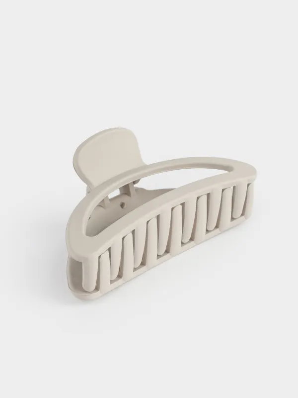 Hair clip, 9 cm, Acrylic / metal, grey, Crab, Hair basic, image-2