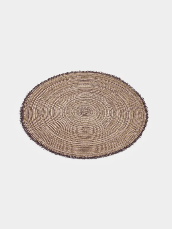 Instrument napkin, 38 cm, with fringe, polyester, round, brown, Rotary, image-3