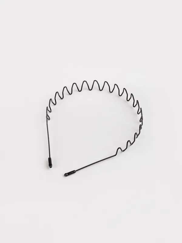 Hair band, 14x16 cm, metal, black, Wave, Fast, image-1