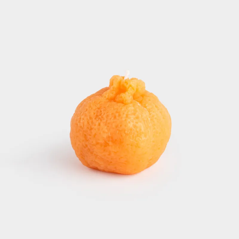 Candle, 6x6 cm, orange, Tangerine, Fruit shape