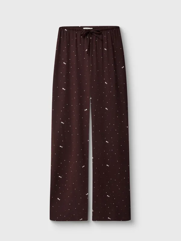 Women's trousers, homewear, size S, polyester, black, Stars, Daisy, image-5