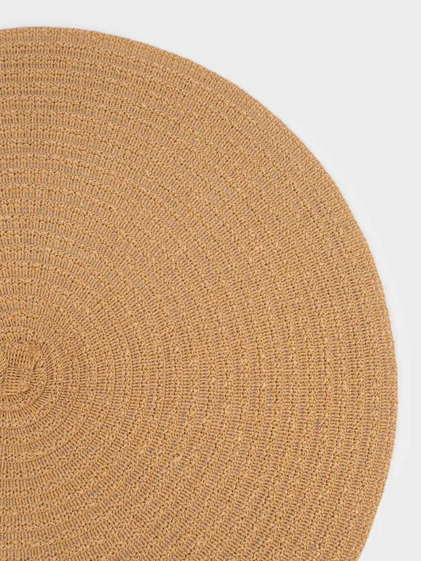 Placemat, 38 cm, cellulose, round, sand, Straw, image-2
