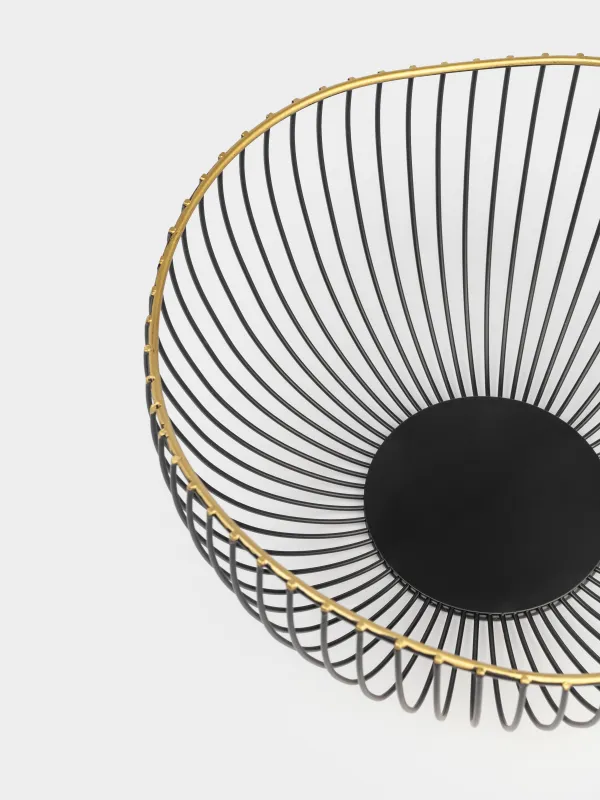Fruit basket, 26 cm, metal, black, Wavy edge, Twist black, image-1