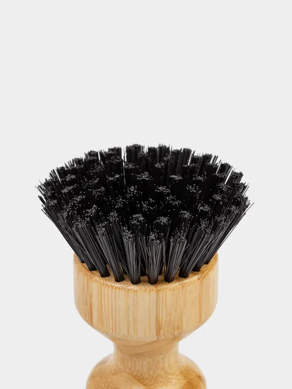 Dish washing brush, 7 cm, bamboo / plastic, black, Black clean, image-4