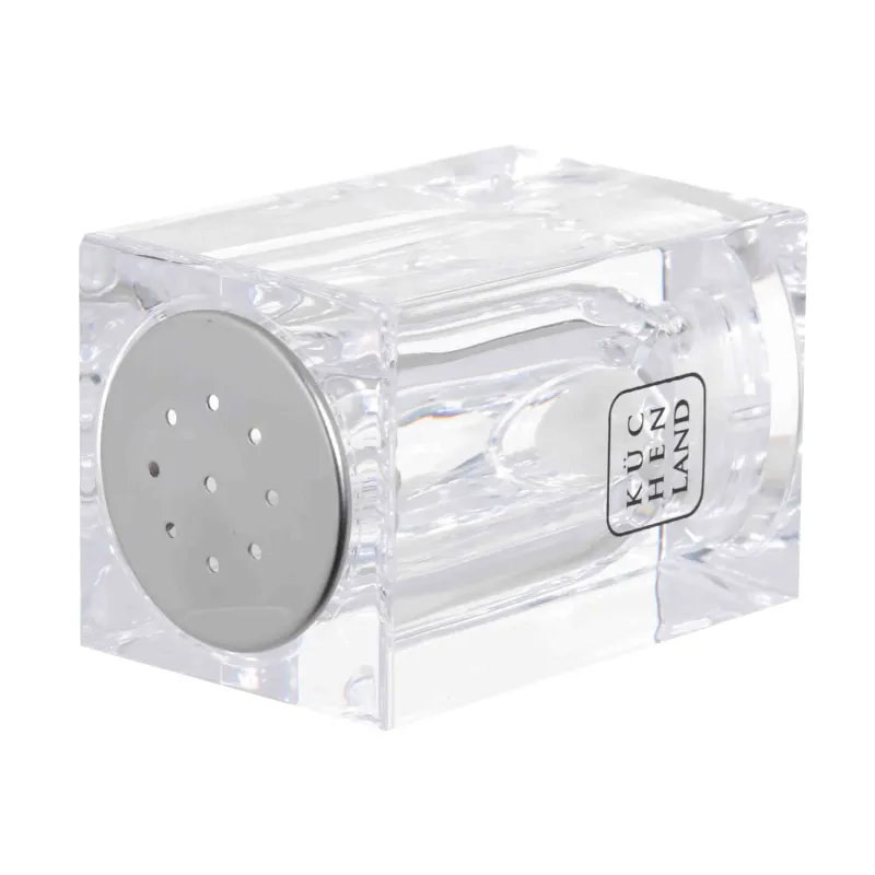 Salt and pepper set, 9 cm, with mill, acrylic/plastic, Cube, image-1