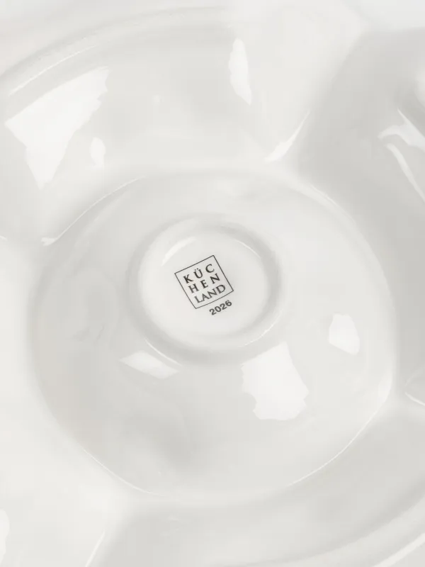 Divided plate, 25 cm, 5 compartments, ceramics, Horse and fir branches, Christmas tree, image-7