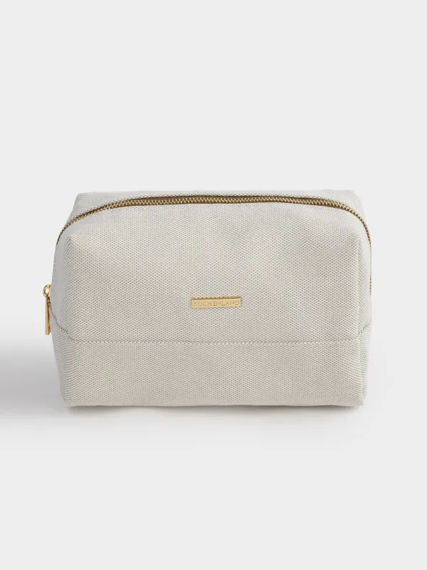 Cosmetic bag, 23x13 cm, polyester, beige, Canvas, image-0