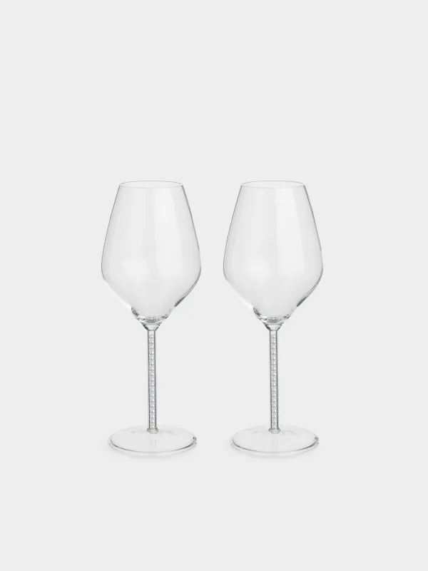 Drinking glass, 450 ml, 2 pcs, with pearls, glass / plastic, Crystal pearl, image-0