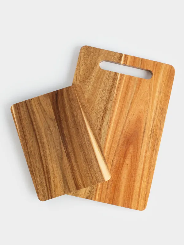 Cutting boards set, 20/30 cm, 2 pcs, rectangular, wood, Noble tree, image-5