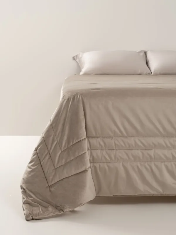 Bedspread, 220x240 cm, quilted, velvet/microfiber, beige, Frame, Stitch velvet, image-6