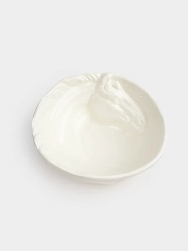 Salad bowl, 16x7 cm, ml, ceramic, milky, Horse, Horse pattern, image-0