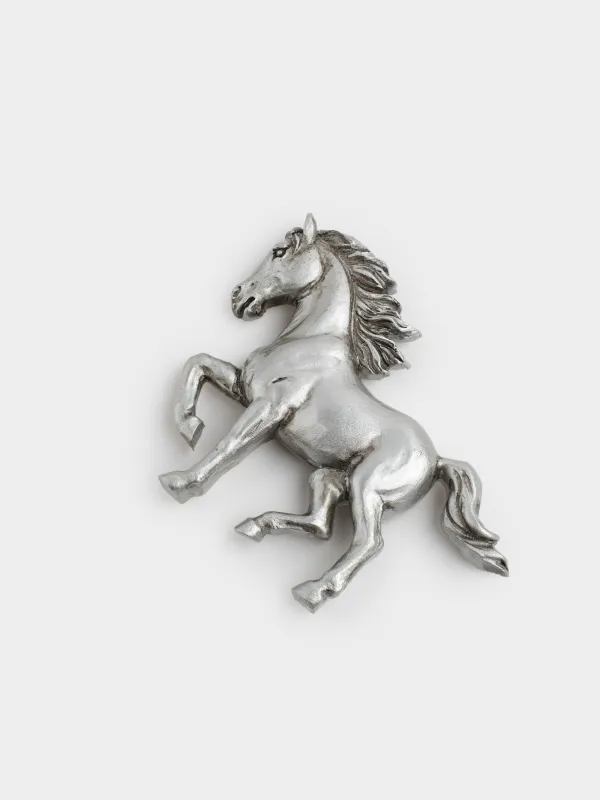 Magnet, 8 cm, polyresin, silver, Horse, Horse silver, image-3