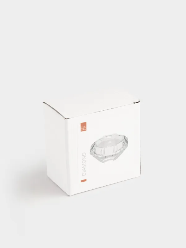 Candlestick, 7x3 cm, for tea candle, crystal glass, Diamond, Diamond, image-4