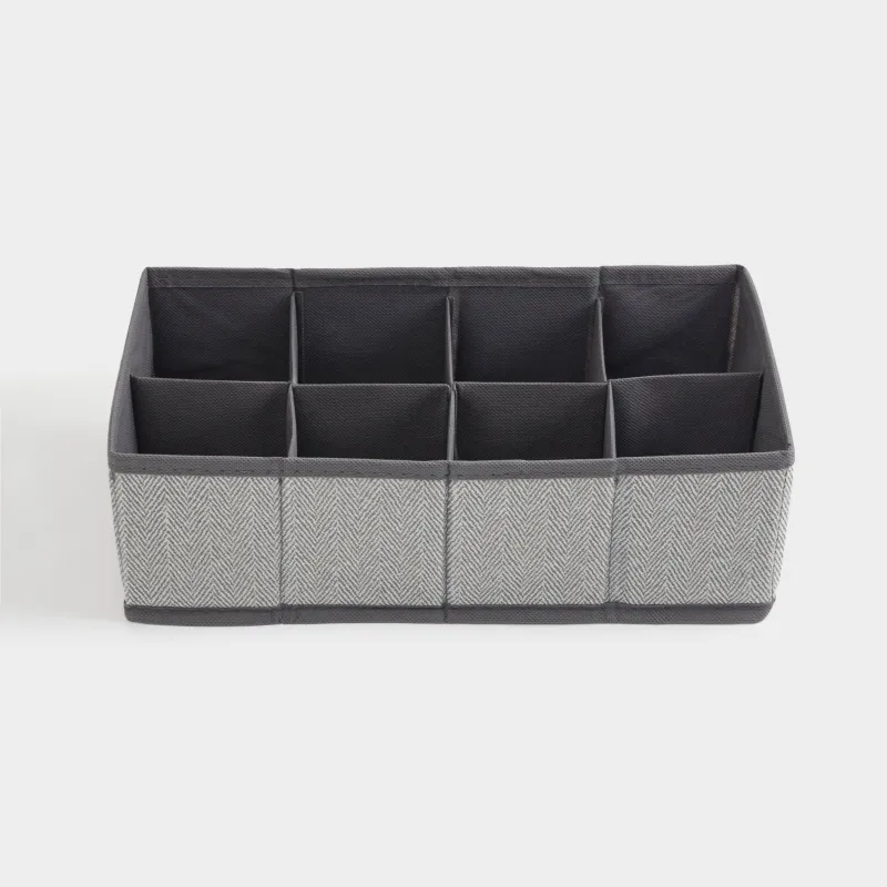 Organizer-divider for drawers, 32x16 cm, 8 units, textile, gray, Pedant new, image-1