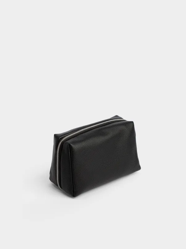 Makeup bag, 20x12 cm, polyurethane, black, Memo, image-1
