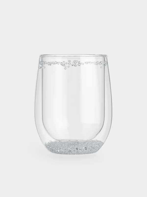Glass, 11 cm, 300 ml, 2 pcs, B glass, with crystals inside, Air decor, image-2