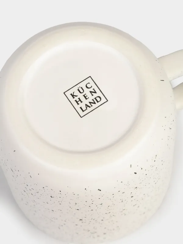 Mug, 420 ml, Ceramic, White, speckled, Face, Face speckled, image-4