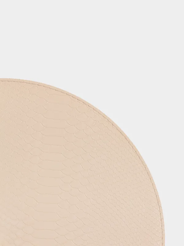Placemat, 38 cm, polyurethane, round, beige, Snake scales, Rock, image-1