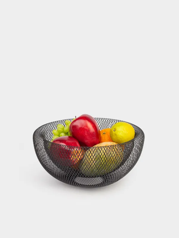 Fruit basket, 30 cm, metal, black, Mesh, Twist cell, image-4