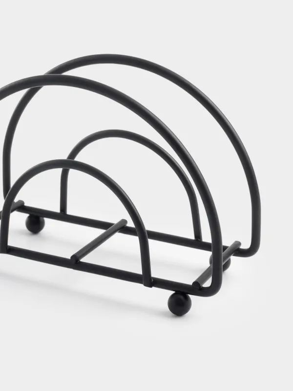 Napkin holder, 10 cm, metal, black, Twist black, image-3