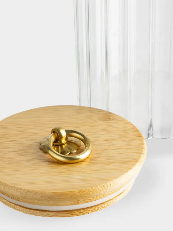 Can for bulk products, 1,1 l, glass B/ bamboo, Camellia, image-4