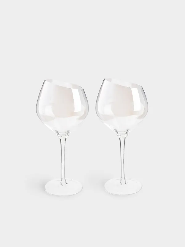 Red wine glass, 560 ml, 2 pcs, glass, mother of pearl, Charm L polar, image-0