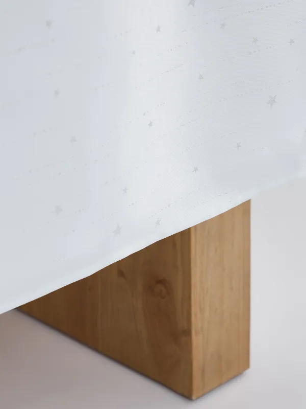 Tablecloth, 160x160 cm, jacquard, polyester, light grey, Silver stars, Starlight, image-6