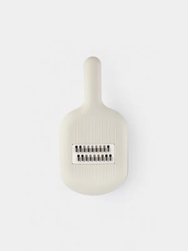 Grater, 29x14 cm, 4 attachments, with container, with handle, plastic / steel, grey, Matto, image-5