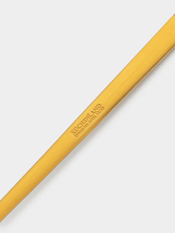 Tea spoon, 2 pcs, long handle, steel, gold, Madrid, image-4