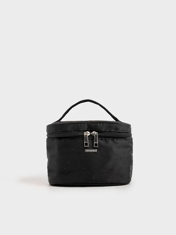 Makeup bag, 19x14 cm, with handle, nylon, black, Force night, image-0