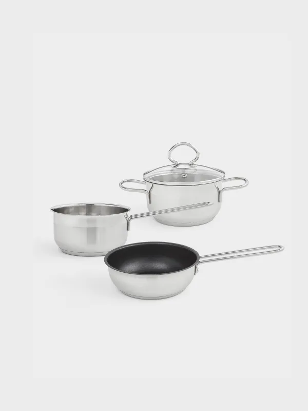 Cookware set, 3 iterms, steel / glass, Egoist lite, image-0