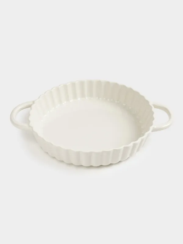 Baking dish, 25 cm, ceramic, round, milky, Cakes ivory, image-6