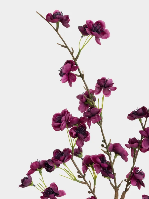 Decorative branch, 82 cm, plastic / polyester, Burgundy sakura, Flower garden, image-2