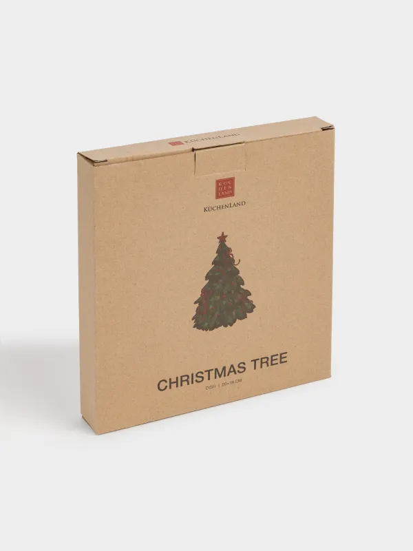 Dish, 20x19 cm, ceramic, Horse with Christmas tree, Christmas tree, image-7