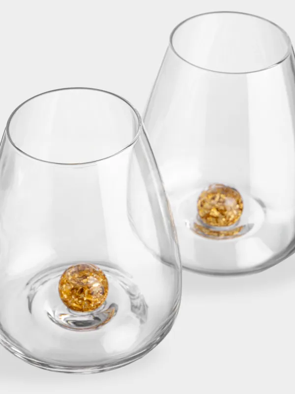 Glass, 11 cm, 460 ml, 2 pcs, crystal glass, Amber ball, Sorento, image-4