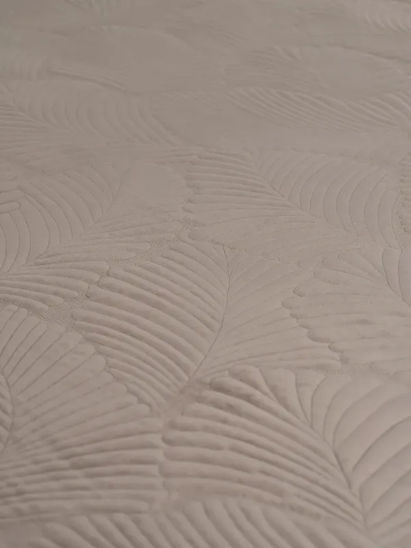 Bedspread, 240x260 cm, quilted, polyester, brown, Palm leaf, Stitch velvet, image-3